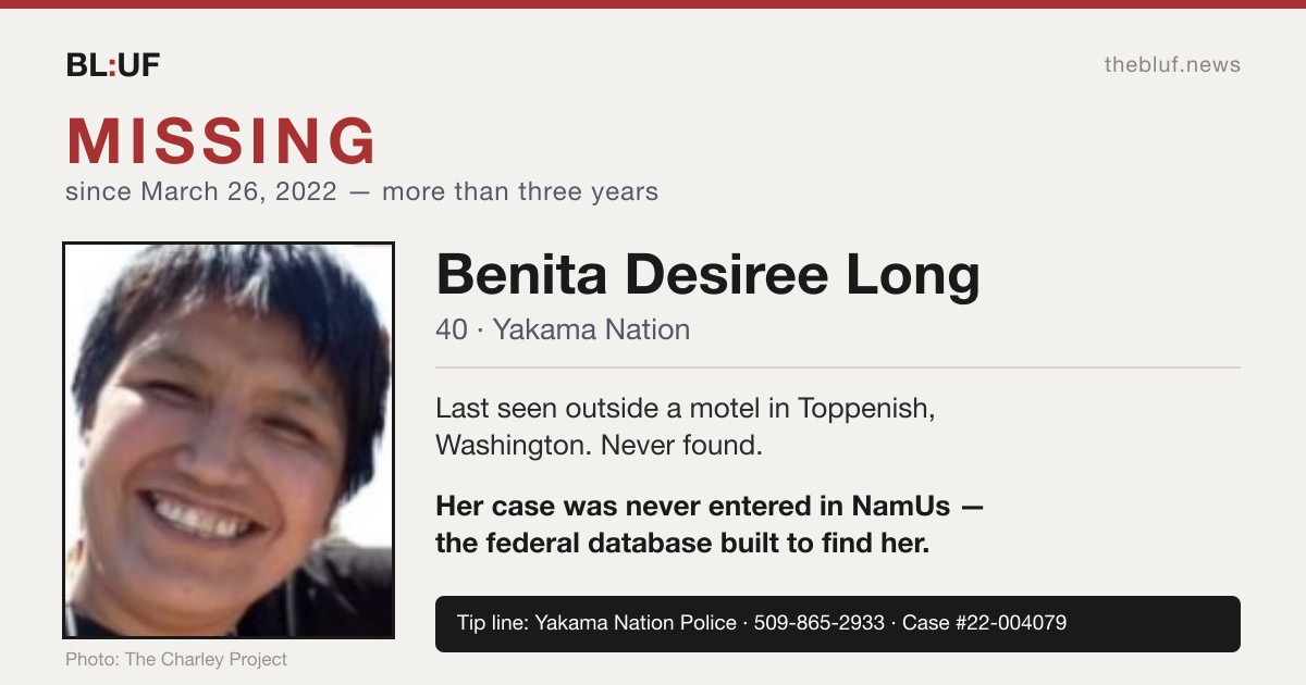 Benita Long Vanished in 2022. The Database Built to Find Her Has Never Listed Her Name.