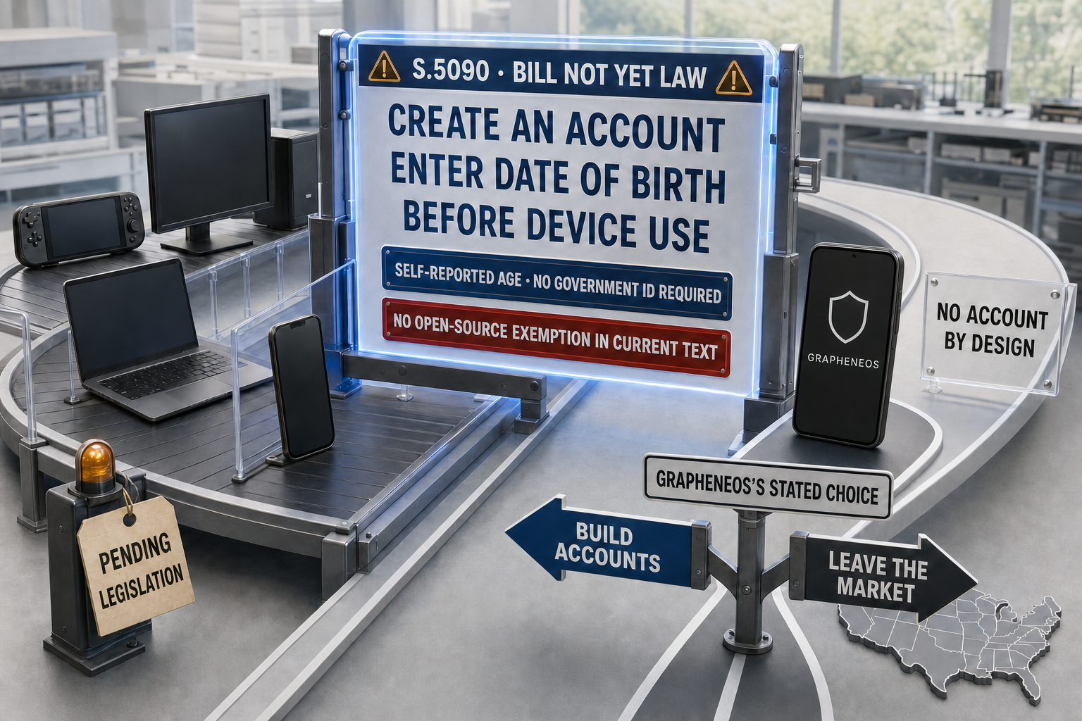 A Bipartisan Bill to Protect Kids Online Would Also Outlaw GrapheneOS's Account-less Design
