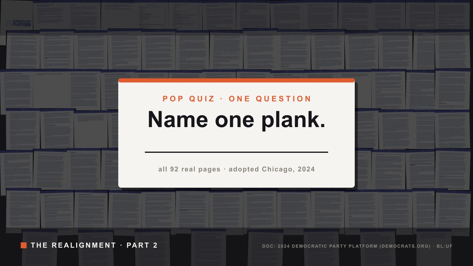 The Democrats Have a Platform. Almost No One Can Name a Plank.