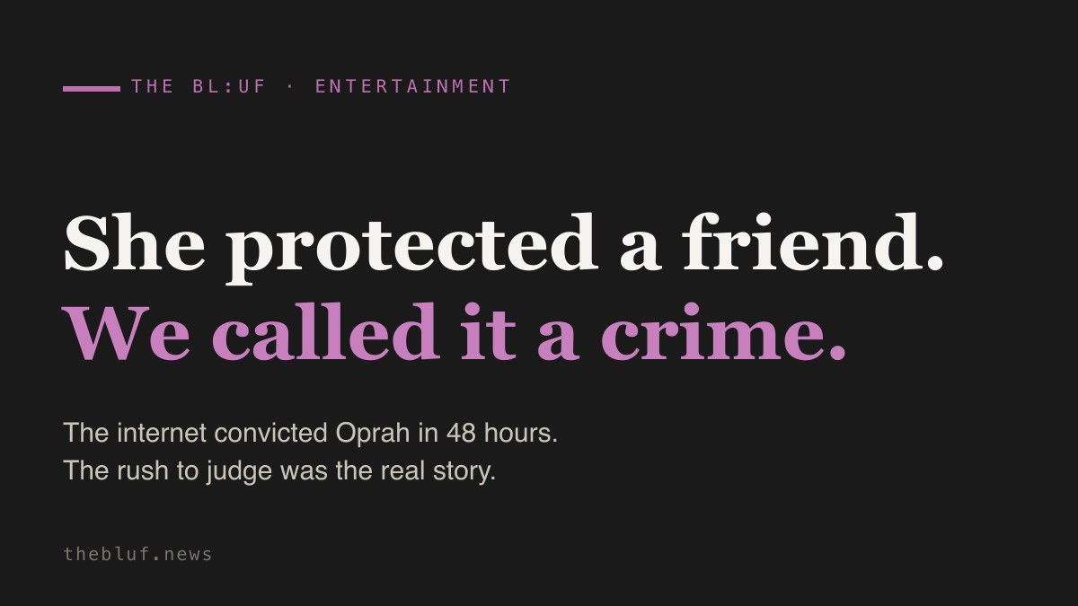 Oprah Said Whitney Relapsed — and That She Shielded Her. The Internet Convicted Her in 48 Hours, and That's the Real Story.
