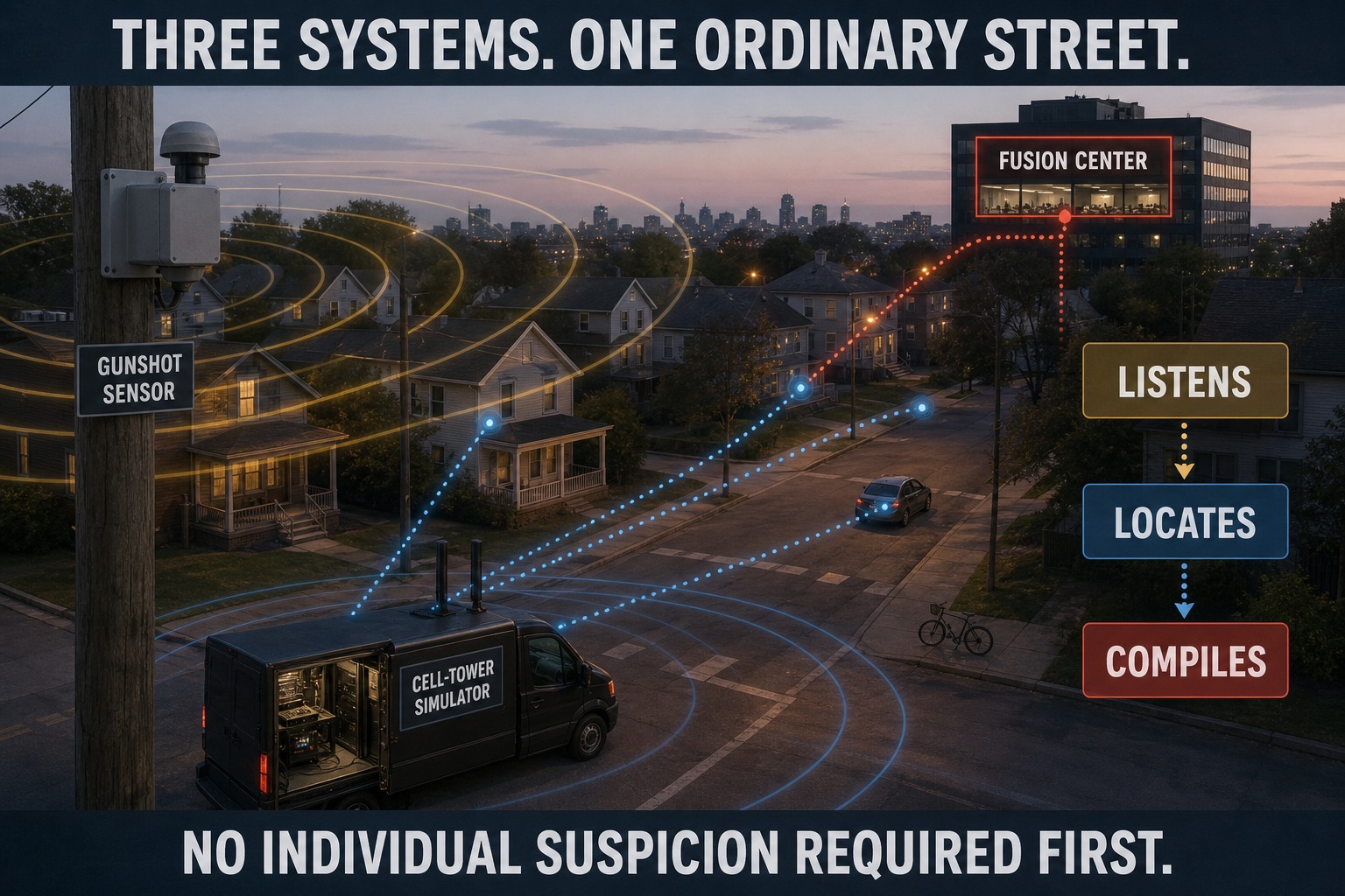 Three Systems Are Listening to Your Street. None of Them Need You to Do Anything Wrong First.