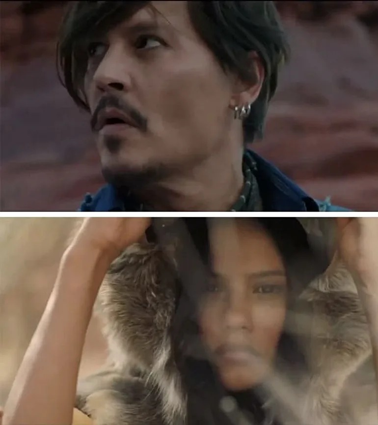 Johnny Depp and a Native American performer in the actual Dior Sauvage "We Are the Land" campaign, the pairing critics said amounted to appropriation