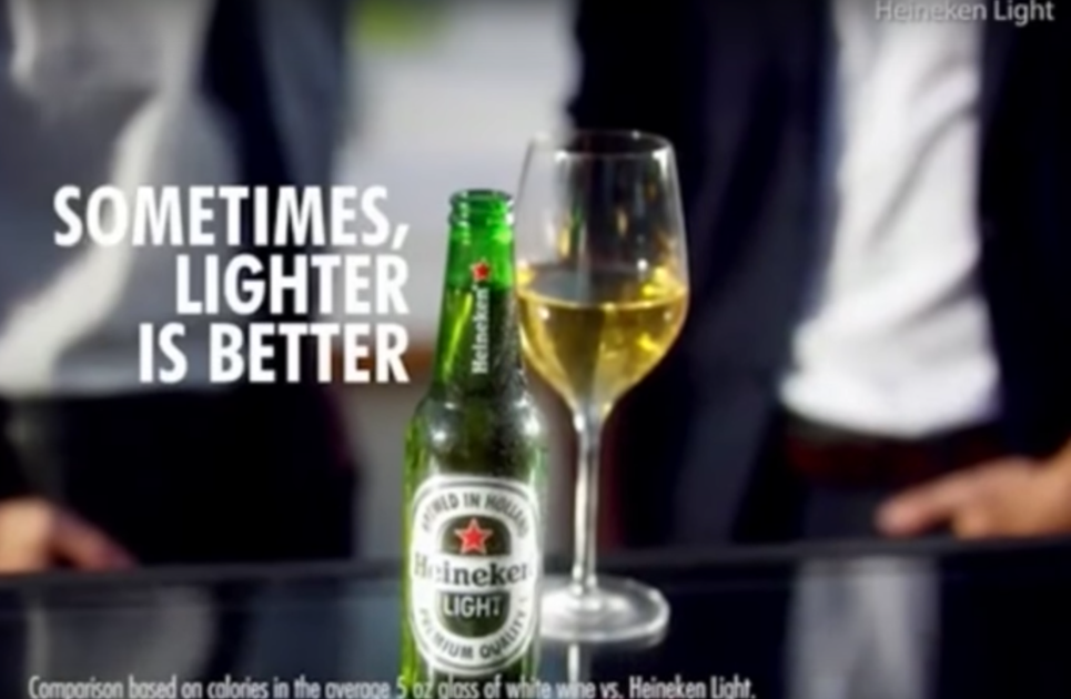 Heineken's 2018 "Sometimes Lighter Is Better" ad