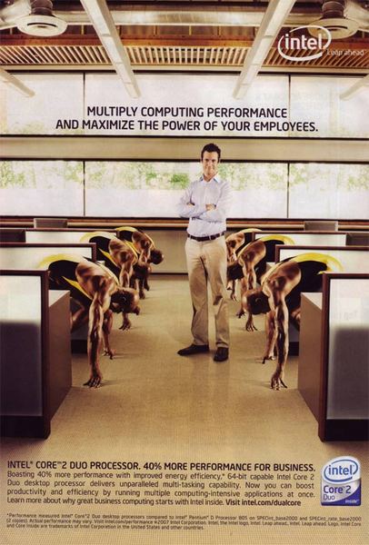 Intel's 2007 office-workers print ad