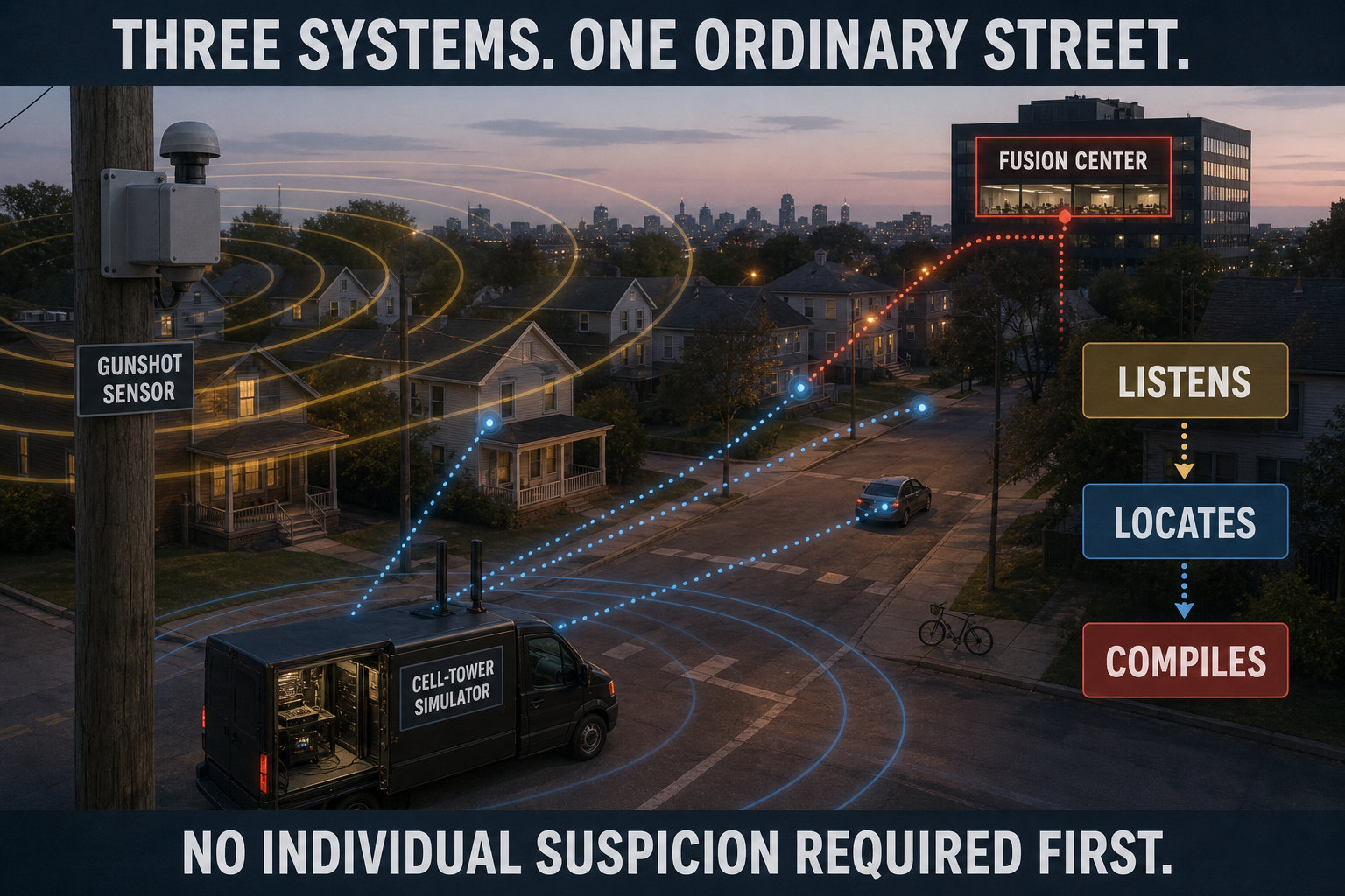 Three Systems Are Listening to Your Street. None of Them Need You to Do Anything Wrong First.